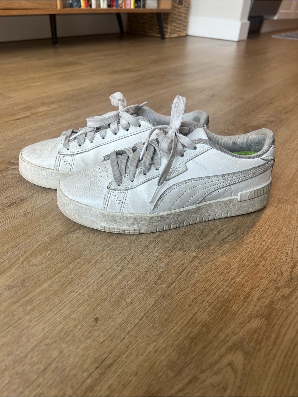Puma Off-White Low-Top Leather Sneakers